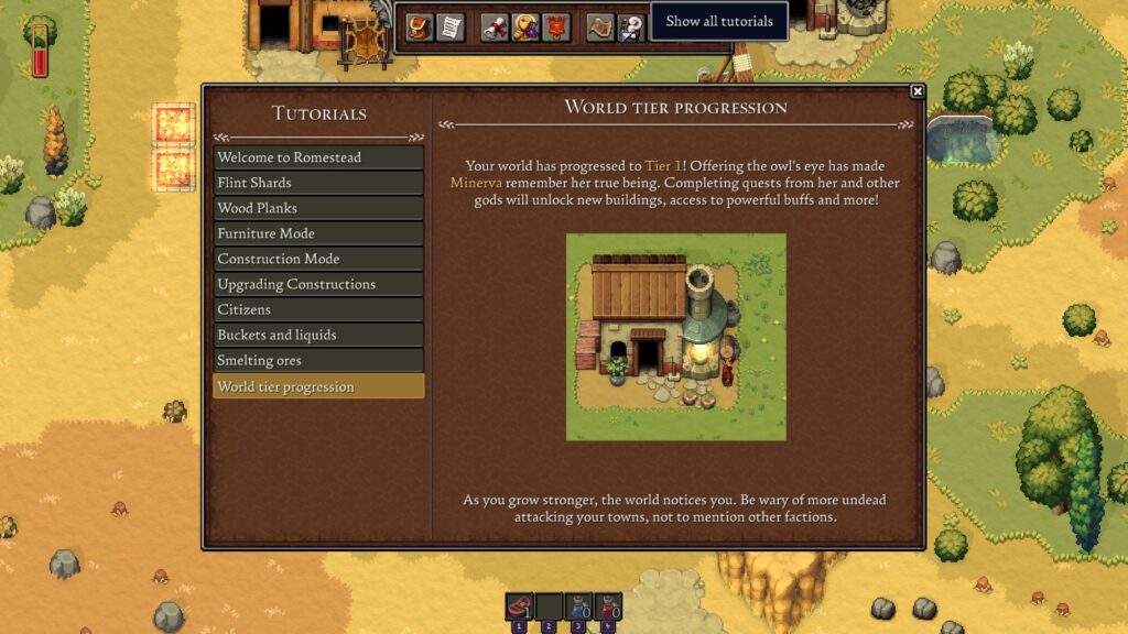 Romestead: Tutorials